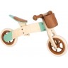Tricycle et draisienne 2 en 1 en bois pour enfant - Pistache caramel