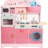 Grande cuisine en bois rose pour enfant