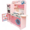 Grande cuisine en bois rose pour enfant