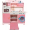 Grande cuisine en bois rose pour enfant