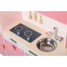 Grande cuisine en bois rose pour enfant
