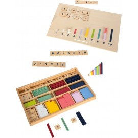 Coffret mathématiques en Bois Réglettes cuisenaire et opérations pour Enfant